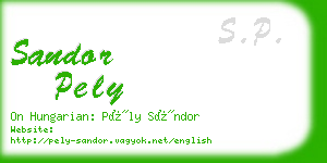 sandor pely business card